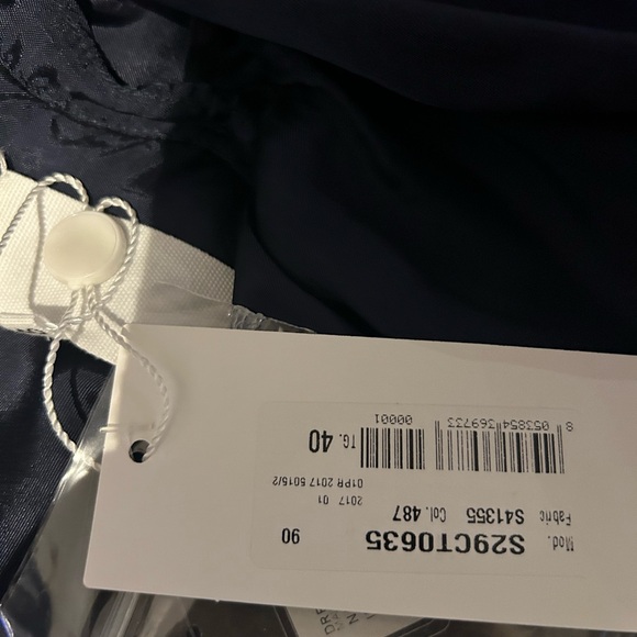 Navy Margiela silk trench dress. Long sleeves cut out style at the shoulders. - Picture 13 of 13